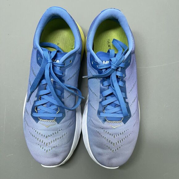 Hoka One One Pro Fly Mach 2 Womens Size US 8.5 Blue Yellow Sneakers Trainers - Picture 2 of 10